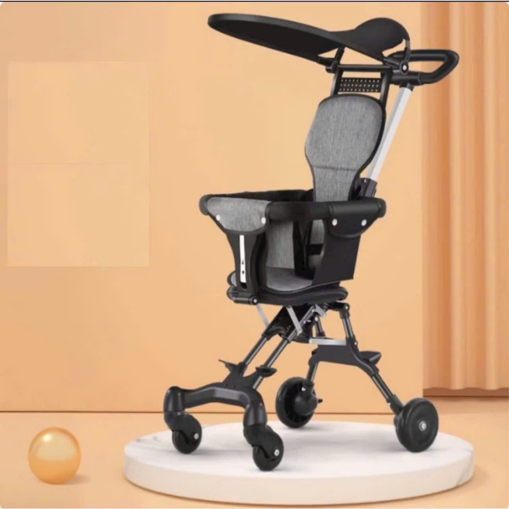 Xe đẩy gấp gọn, xe đẩy du lịch cho bé/ Xe đẩy hai chiều cao cấp, quai xốp có khóa bánh an toàn BI BÔ SHOP