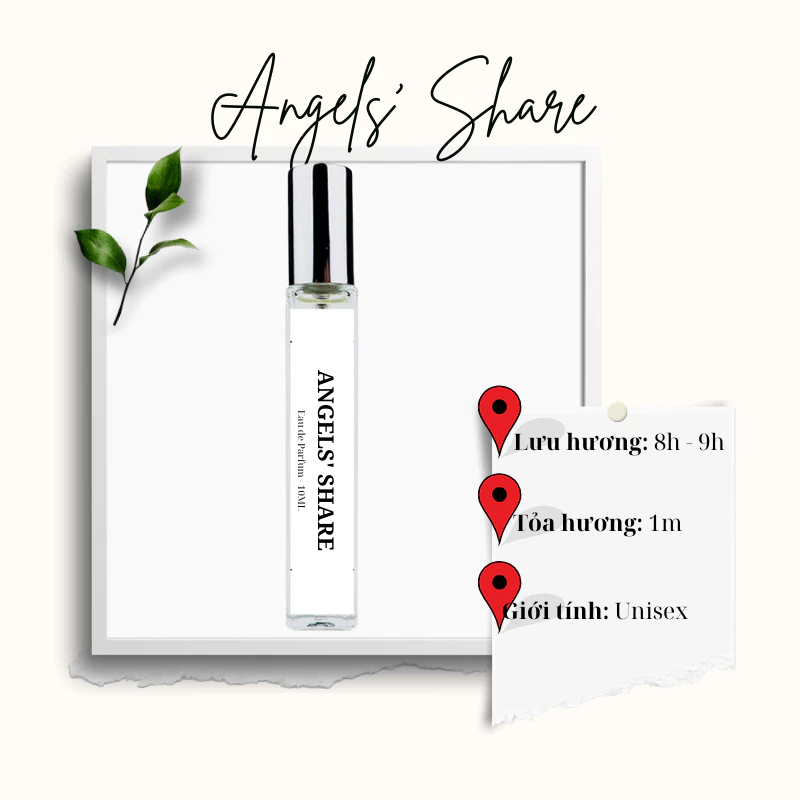 Nước hoa unisex Angels Share mùi hương Quyến rũ, Cuốn hút dung tích 10ml