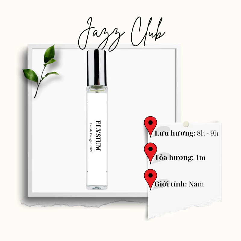 Nước hoa nam Elysium mùi hương Đẳng cấp, mạnh mẽ dung tích 10ml