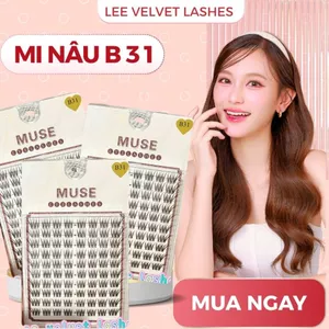 LeeVelvetLashes-mi nâu muse -MI NÂU B31 Chất liệu mềm mại, mi giả sắc sảo nổi bật