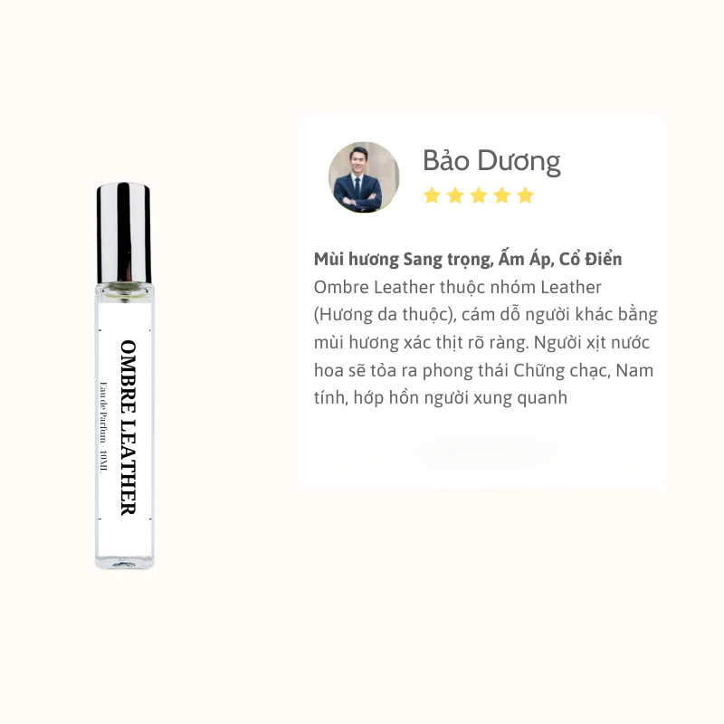 Nước hoa nam Ombre Leather EDP mùi hương Chững chạc, Nam tính dung tích 10ml