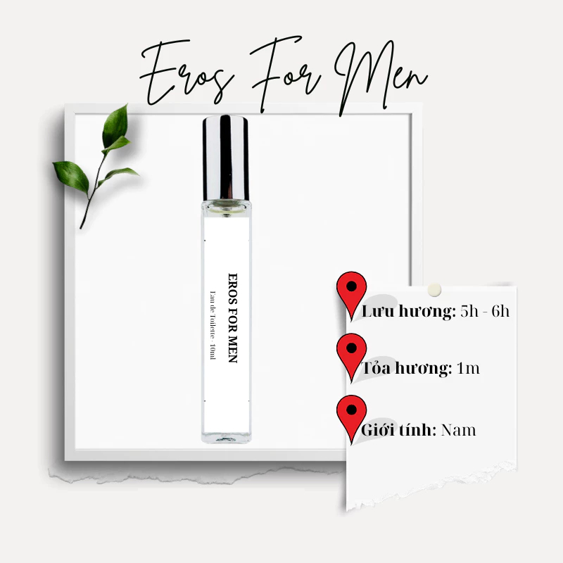 Nước hoa Nam Eros For Men EDT dung tích 10ml hương Nam tính, Gợi cảm, Thu hút