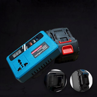 Đế Chuyển Đổi Nguồn Điện Chuyển Từ Pin 21v Lên 110 - 220v, Chân Pin Phổ Thông 4cm ,10-20-30cell ,Kèm 3 Cổng Sạc Nhanh