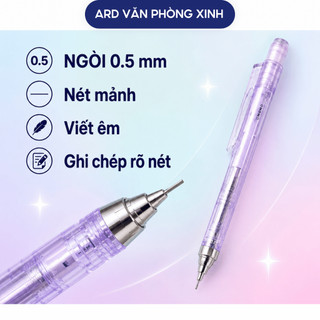 Bút chì bấm Tombow ngòi 0.5mm thân ánh nhũ shimmer kèm gôm xoay cao cấp