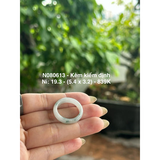 Ni 19 đến 19.5 Nhẫn bảng ngọc phỉ thuý Type A (Giao kèm kiểm định Trung) Bao hoàn hảo