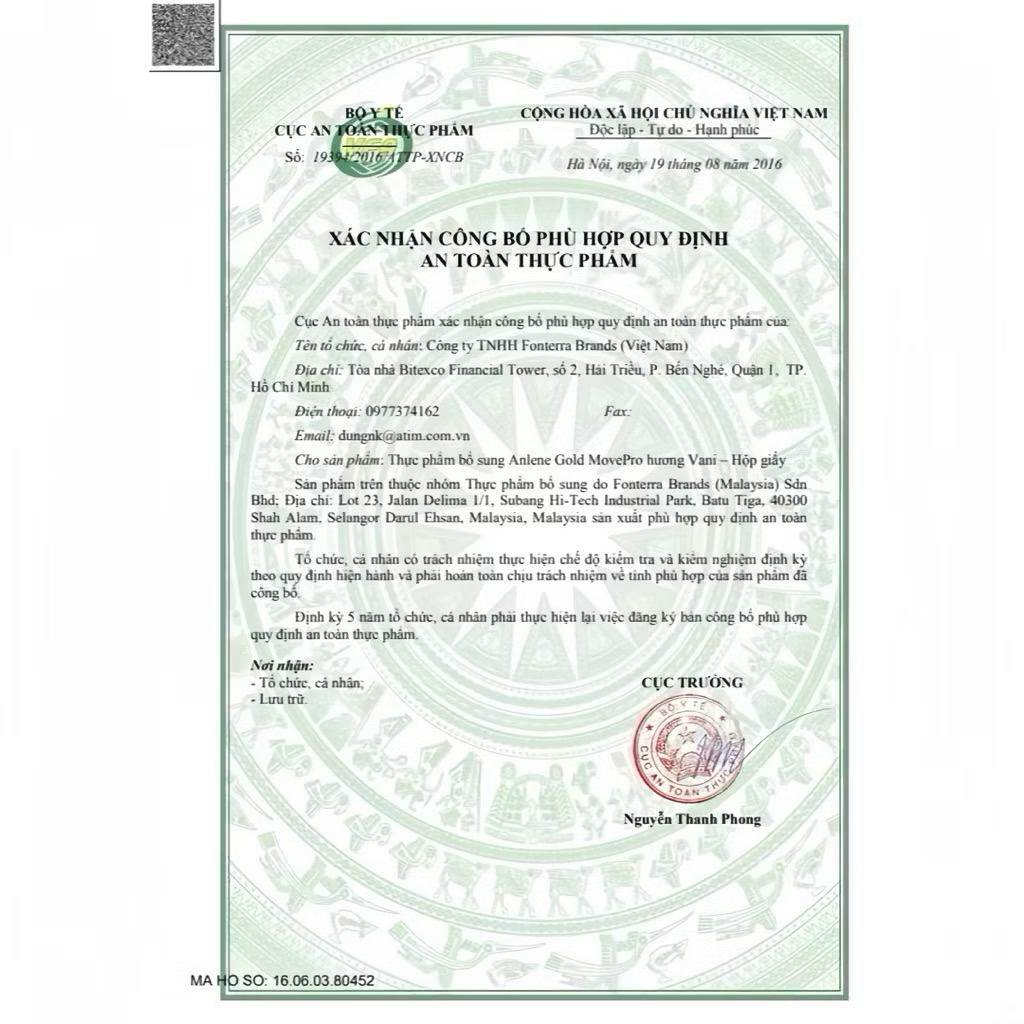 Sữa Bột Anlene Gold Hương Vani - Hộp Giấy 1.2kg..