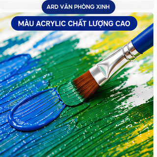 Bộ màu vẽ Acrylic G-Star 12 màu 12ML kèm cọ vẽ tuýp màu vẽ được trên nhiều chất liệu