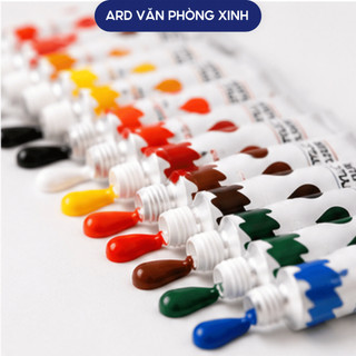 Bộ màu vẽ Acrylic G-Star 12 màu 12ML kèm cọ vẽ tuýp màu vẽ được trên nhiều chất liệu