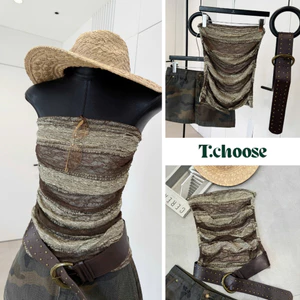 Áo quây kèm belt 28810 TCHOOSE
