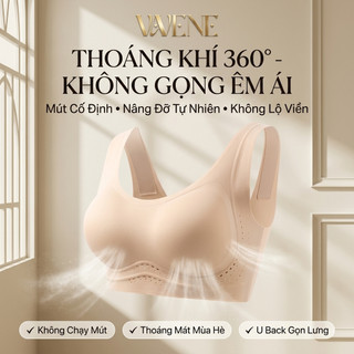 Áo lót su không gọng đệm liền VAVENE AL032, áo ngực tàng hình mỏng 1cm mát lạnh thông hơi, mỏng nhẹ thoải mái