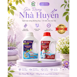 Combo 3 chai chất thông tắc cống bồn cầu FAMILY 800g xử lý tắc nghẹt làm sạch đường ống