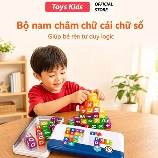 Bộ Xếp Hình Nam Châm Chữ Và Số Cho Bé 40PCS Đồ Chơi Giáo Dục