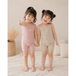 Bộ đồ mùa hè cho bé BATALA KIDS, SET ÁO HAI DÂY QUẦN LEGGING ĐÙI TAG HELLO KITTY cho bé gái từ 1- 6tuổi