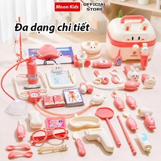 Bộ đồ chơi bác sĩ cho bé gái bé trai có đèn mô phỏng thiết bị y tế nhập vai bác sĩ nha khoa y tá