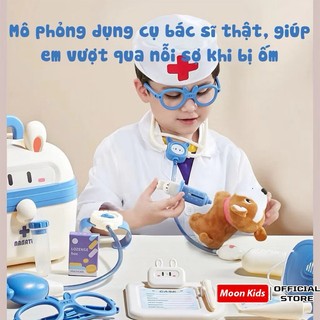 Bộ đồ chơi bác sĩ cho bé gái bé trai có đèn mô phỏng thiết bị y tế nhập vai bác sĩ nha khoa y tá