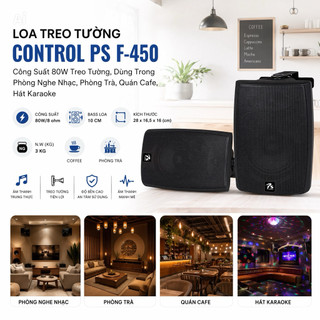 Loa Treo Tường Control PS F-450 Công Xuất 80W Treo Tường, Dùng Trong Phòng Nghe Nhạc, Phòng Trà, Quán Cafe, Hát Karaoke
