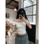 Áo Thun Nữ Trễ Vai Ôm Body Họa Tiết Ngôi Sao Tay Ngắn Dáng Croptop Cá Tính