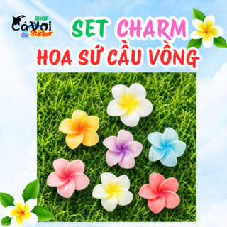 🌺 Set Charm Hoa Sứ Cầu Vồng Pastel – Rainbow Plumeria Flower Charm