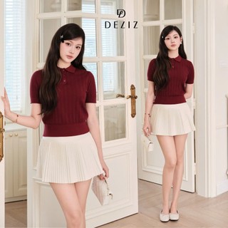 Áo polo len cổ bẻ cộc tay chất len mỏng mát dệt đục lỗ thoáng khí nhiều màu basic PL301 DELIZ