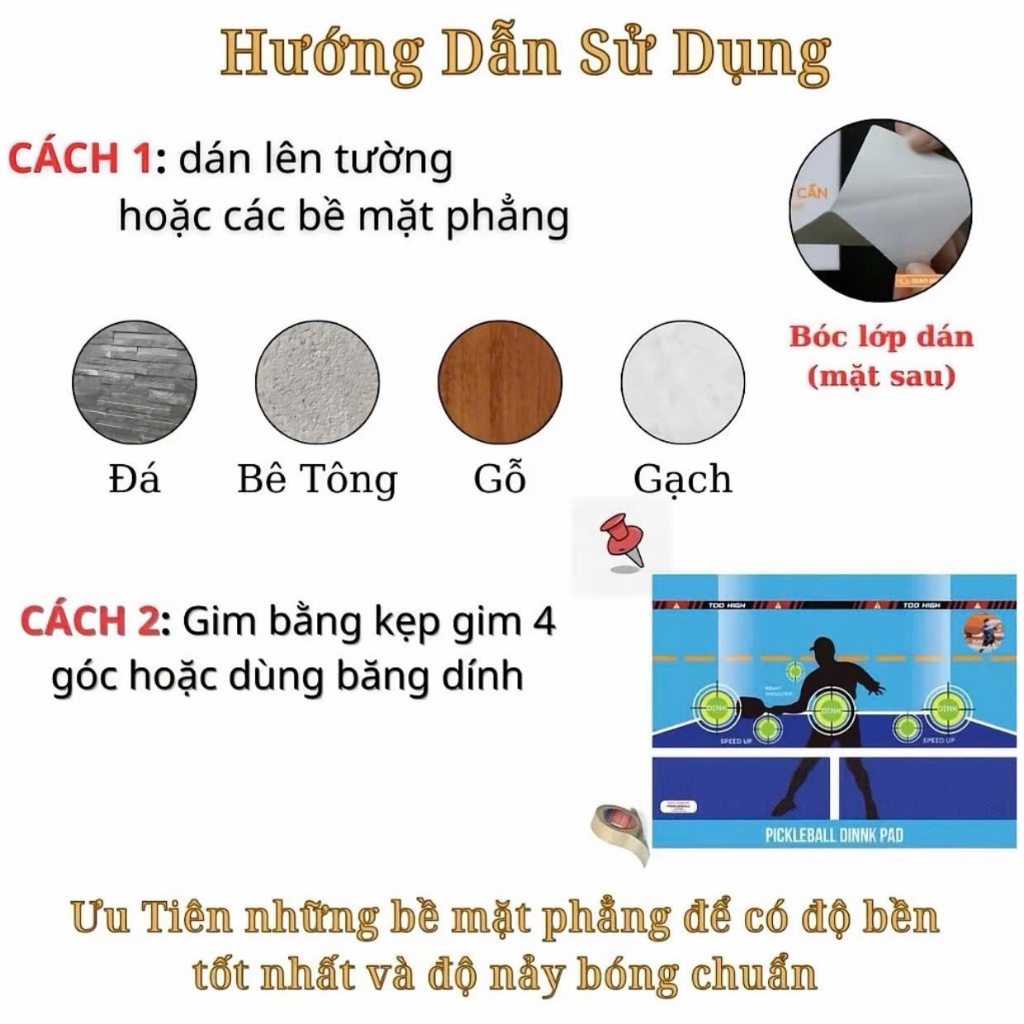 Tranh tập luyện Pickleball tại nhà chất liệu PP cao cấp tiện lợi giúp cải thiện phản xạ,độ chính xác
