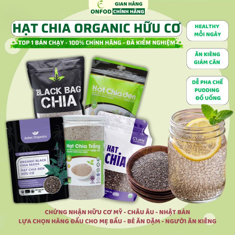 Các loại hạt chia hữu cơ nhập khẩu úc peru Wellbeing ăn dặm eat clean healthy thực dưỡng giảm cân 500g