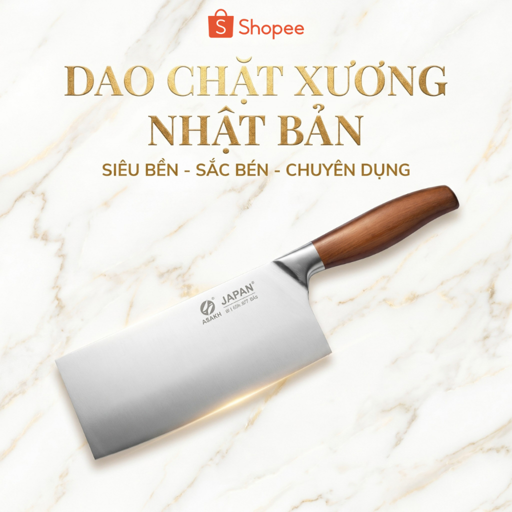 Dao chặt xương Nhật Bản ASAKH, dao chặt thịt gà KOOL RB01911