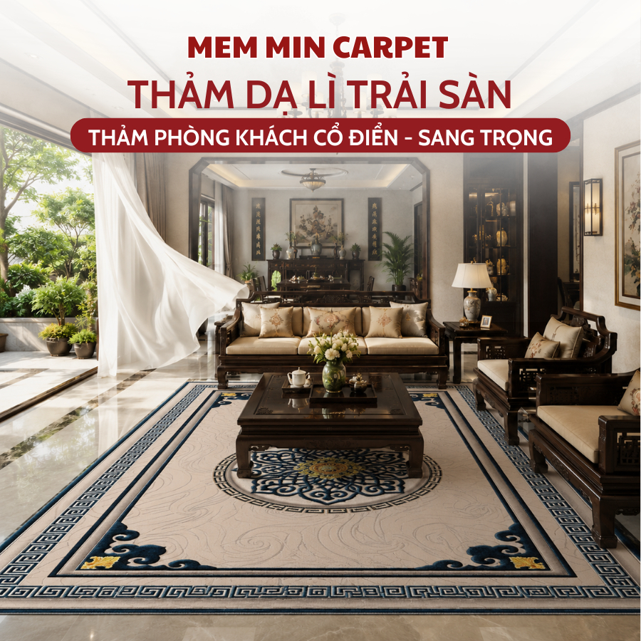 Thảm Trải Sàn Phòng Khách, Thảm Bali Trải Sàn Trang Trí Phòng Khách Kích Thước 2mx3m, 1m6x2m - MemMinCarpet- TH118
