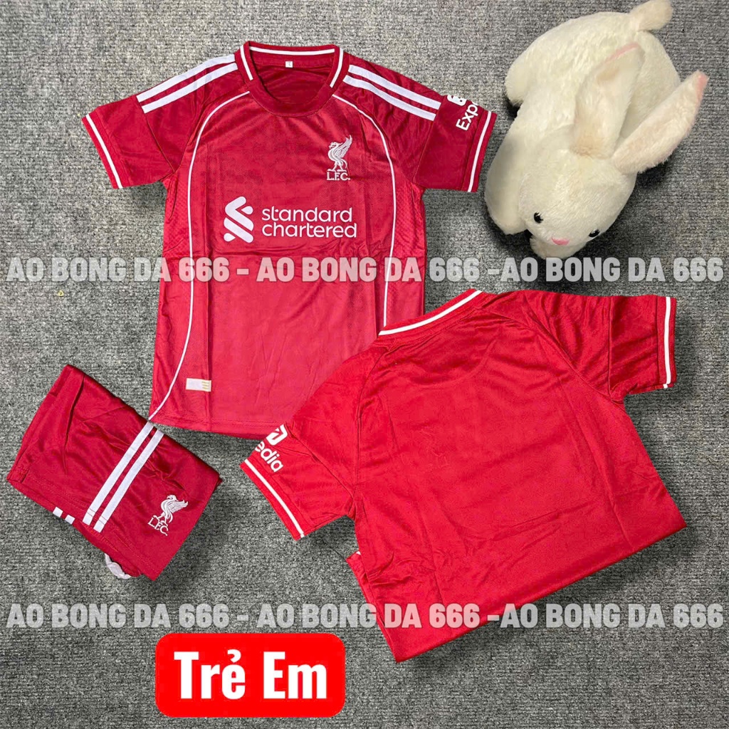(FREE SHIP) Áo Bóng Đá, Áo Đá Banh Trẻ Em Câu Lạc Bộ Liverpool Mùa giải 25/26  - Vải Mè Thái Cao Cấp