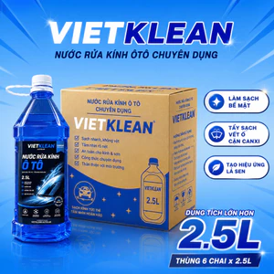 1 thùng nước rửa kính ô tô không cặn chính hãng VIETKLEAN, Tẩy sạch kính, bay vết bẩn, vết ố