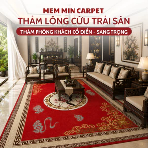 Thảm Lông Cừu Cổ Điển Êm Ái, Mềm Mượt, Không Rụng Lông Làm Mới Không Gian Sống - MemminCarpet - TH76