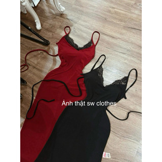 Đầm body khoét v phối ren thiết kế hở khoét đang chéo lưng sexy