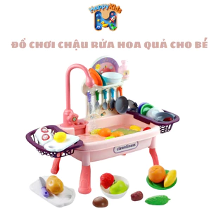 Bộ Đồ Chơi Bồn Rửa Chén Cho Bé – Đồ Chơi Rửa Hoa Quả Có Nước Chảy,Mô Phỏng Nhà Bếp An Toàn│HappyKids