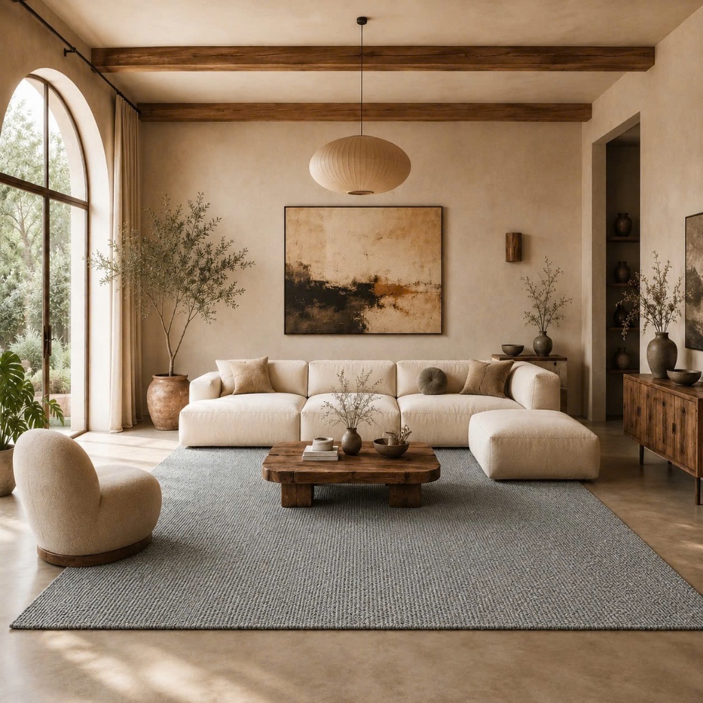 Thảm Dệt Đế Cao Su MemminCarpet Chống Trơn Trượt Phong Cách Hiện Đại Và Sang Trọng, Giúp Căn Phòng Hút Mắt Hơn
