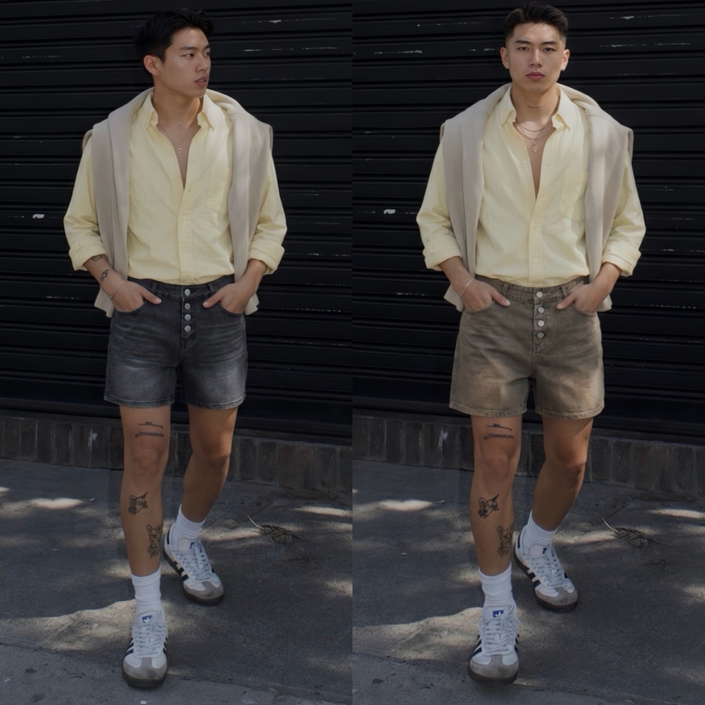 Quần Short Jeans Nam Form Rộng Denim Cao Cấp Đính Hàng Khuy Trước Unisex Streetwear TMT.STU | TMTD09