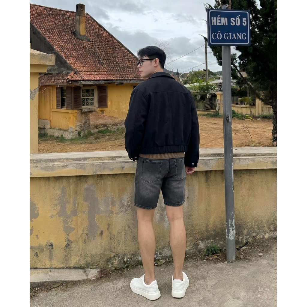 Quần Short Jeans Nam Form Rộng Denim Cao Cấp Đính Hàng Khuy Trước Unisex Streetwear TMT.STU | TMTD09