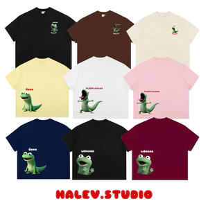 Áo thun Boxy in hình Chú Thằn Lằn vui nhộn Halev brand chất Cotton Premium 260Gsm