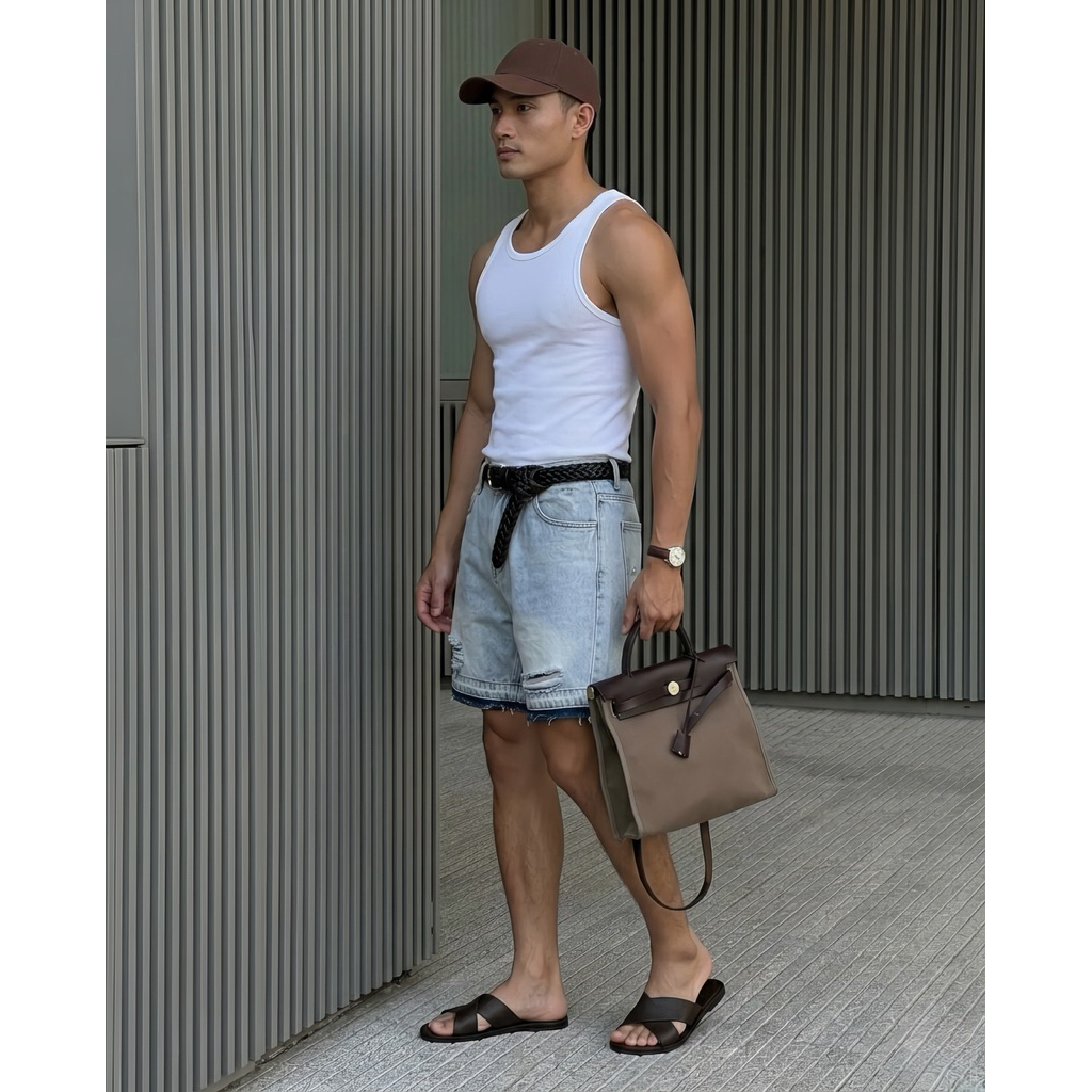 [Bản Cao Cấp] Quần Short Jeans Nam Rách Form Rộng Trên Gối Denim Cotton Unisex Local Brand TMT.STU | TMTD03