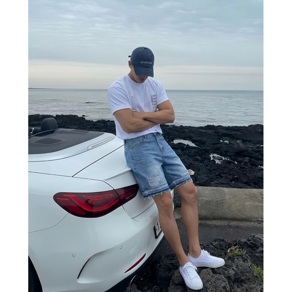 [Bản Cao Cấp] Quần Short Jeans Nam Rách Form Rộng Trên Gối Denim Cotton Unisex Local Brand TMT.STU | TMTD03