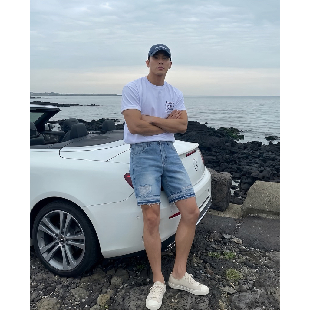 [Bản Cao Cấp] Quần Short Jeans Nam Rách Form Rộng Trên Gối Denim Cotton Unisex Local Brand TMT.STU | TMTD03