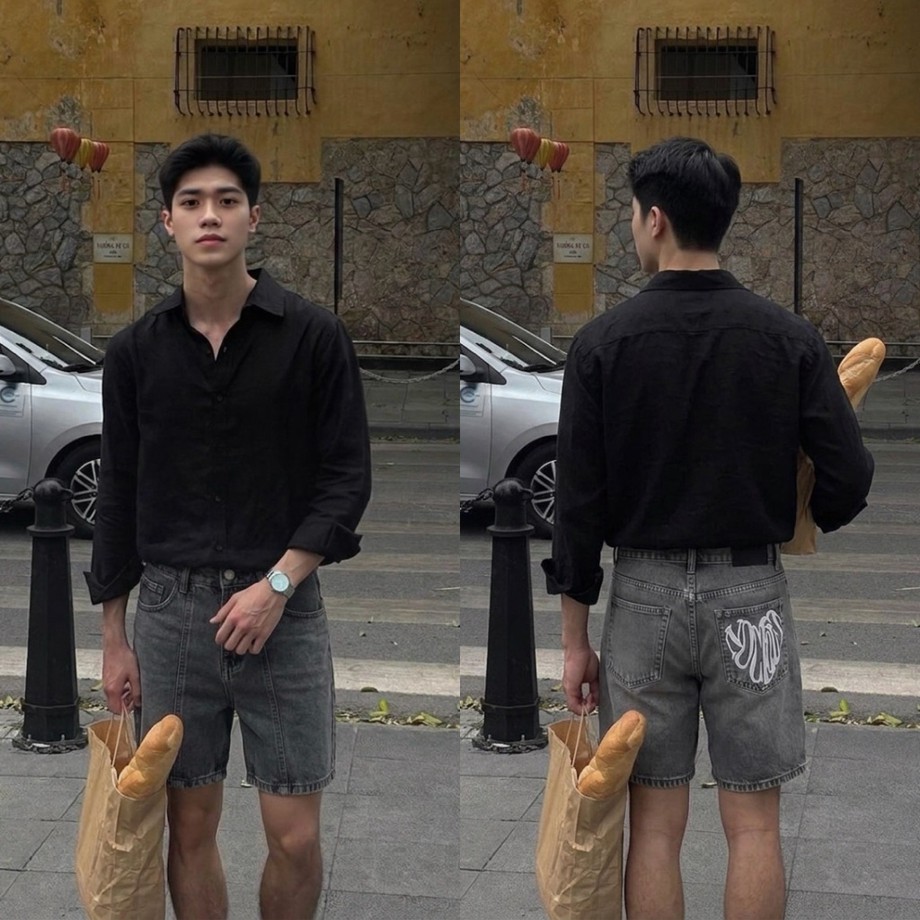 [Mùa Hè] Quần Short Jeans Nam Nữ Thêu Trái Tim Túi Sau Premium TMT.STU | TMTD01