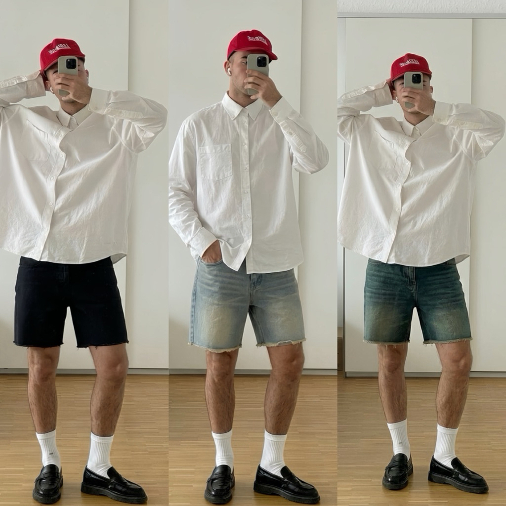 Quần Short Jeans Nam Wash Trơn Tưa Ống Form Rộng Trên Gối Jean Cotton Basic Unisex Local Brand TMT.STU | TMTD06