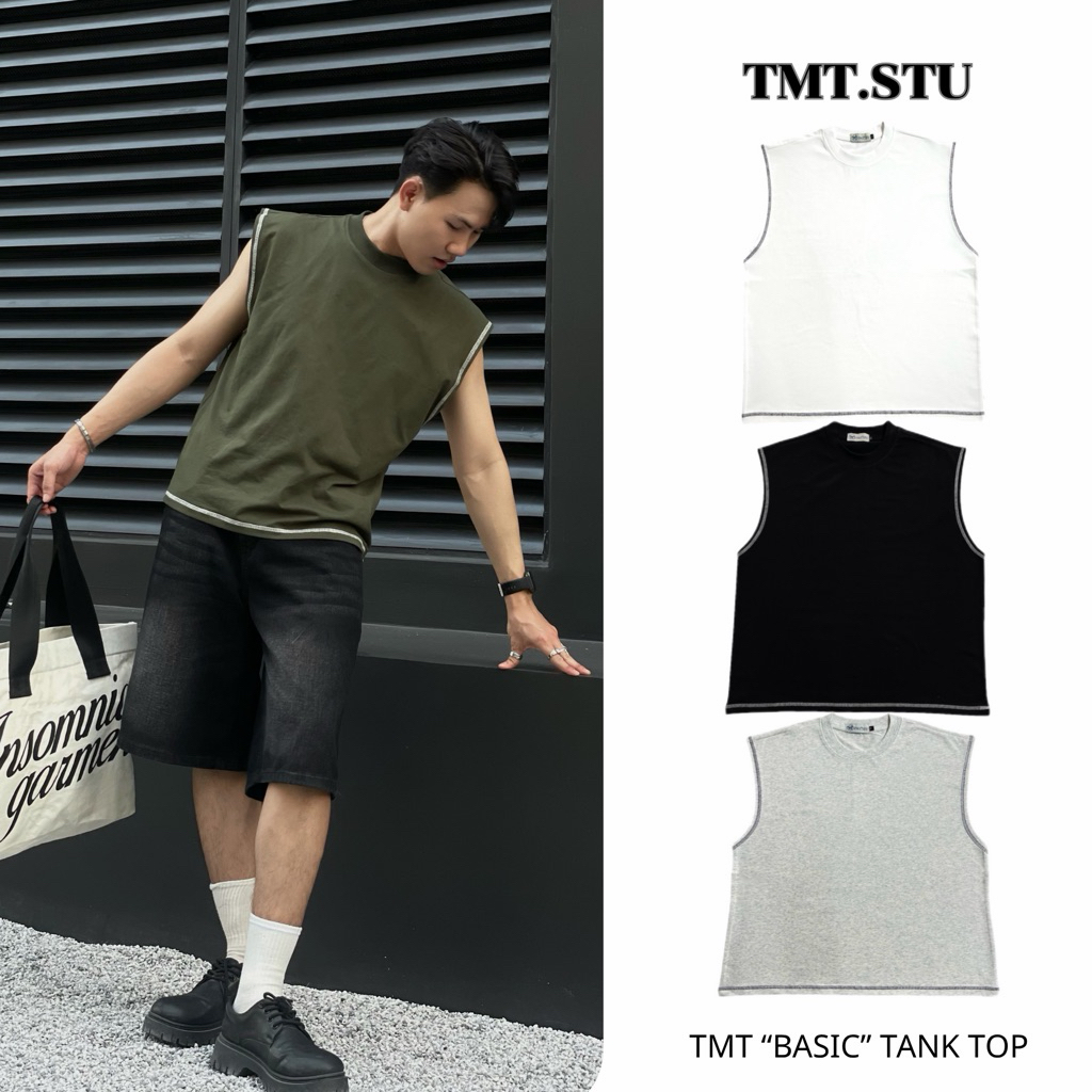 Áo Tank Top Nam Nữ Boxy Cotton 4 Chiều Form Rộng Unisex Basic Streetwear TMT.STU | TMTA31