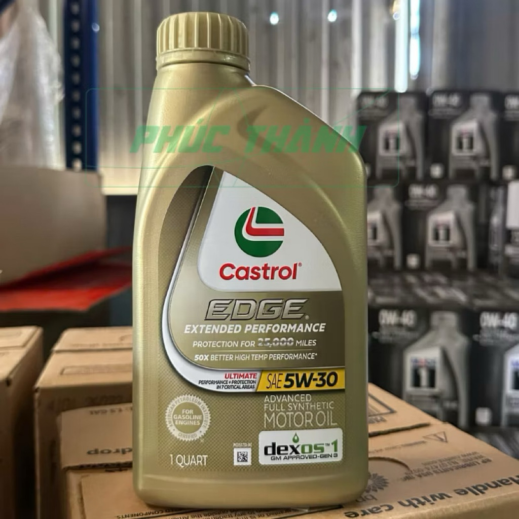 Thùng 6 Chai Dầu Nhớt Tổng Hợp Toàn Phần Ô-Tô CASTROL EDGE EP 5W30 946ml Nhập Khẩu USA - Chính Hãng