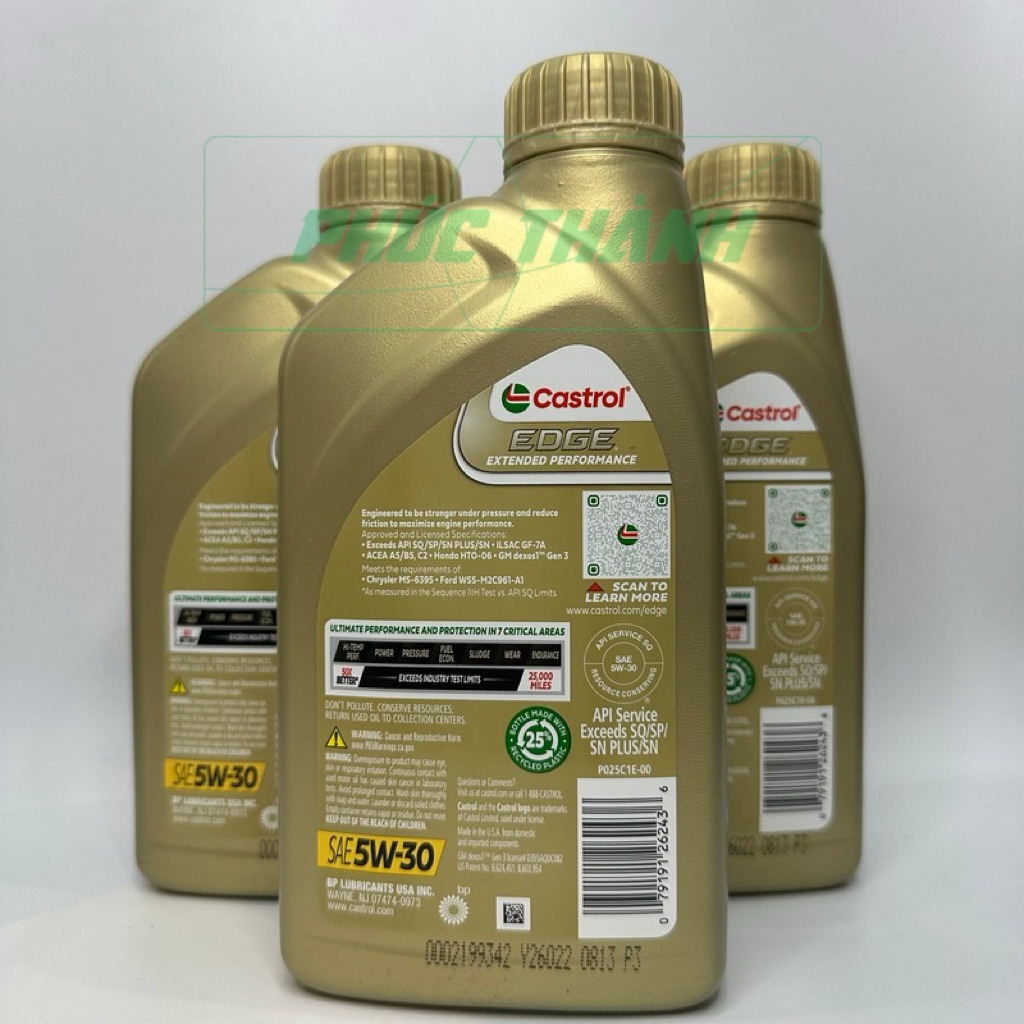 Dầu Nhớt Tổng Hợp Toàn Phần Castrol EDGE Extended Performance 5W30 946ml Nhập Khẩu Mỹ - Chính Hãng
