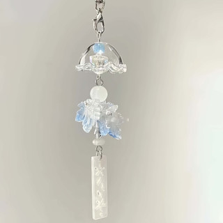 Móc Khóa Lá Phong Tuyết Trắng Handmade, Dây Đeo Điện Thoại Dễ Thương, Phụ Kiện Trang Trí Túi Xách Cao Cấp