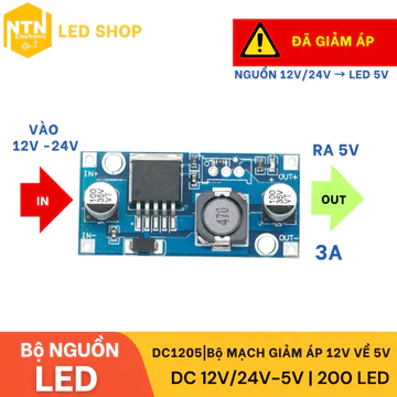 DC1205 | Mạch Giảm Áp DC1205 – Từ 12V Về 5V – Dòng Tối Đa 3A – Bộ Nguồn Ổn Áp Cho LED, Camera, Thiết Bị Điện Tử