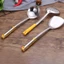 Bộ Muôi Inox Cao Cấp Cán Vàng ( Muôi Thủng - Muôi Canh - Xẻng Xào)