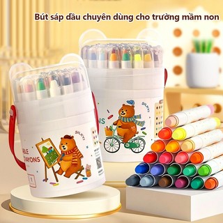 Bút Màu Sáp Không Bẩn Tay 12/24/36/48 Màu Cho Bé Vẽ Lụa DIY, Sáp Dầu Mịn Mượt, An Toàn Cho Da Bé, Màu Sắc Rực Rỡ