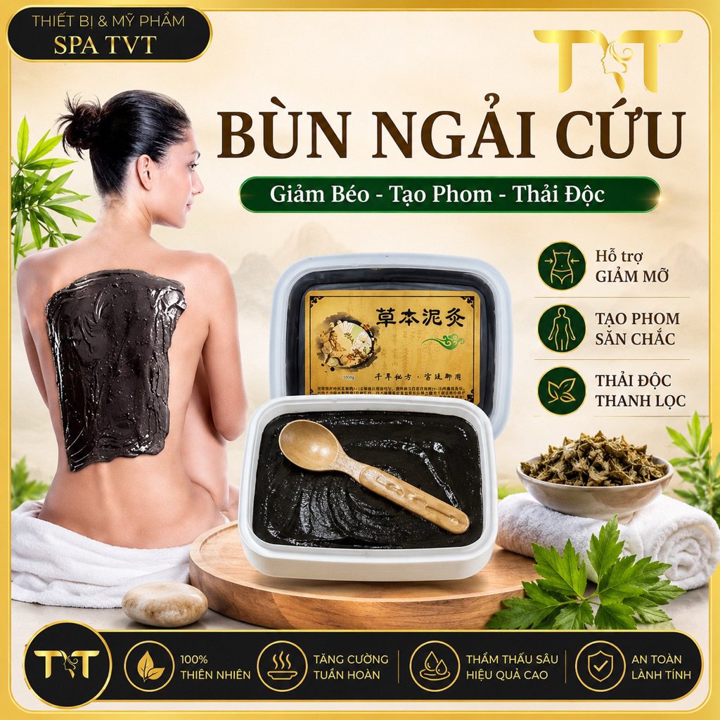 Bùn Ngải Cứu Bùn Gừng Nóng 0.5KG 1KG, Bùn Quấn Nóng Giảm Dưỡng Sinh, Chăm Sóc Cơ Thể