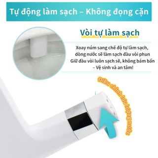 Angelmore Bidet gắn bồn cầu Không Điện  Vòi Rửa, Vòi Xịt Vệ Sinh Thông Minh, Vòi Phun Kép Tự Làm Sạch 8807